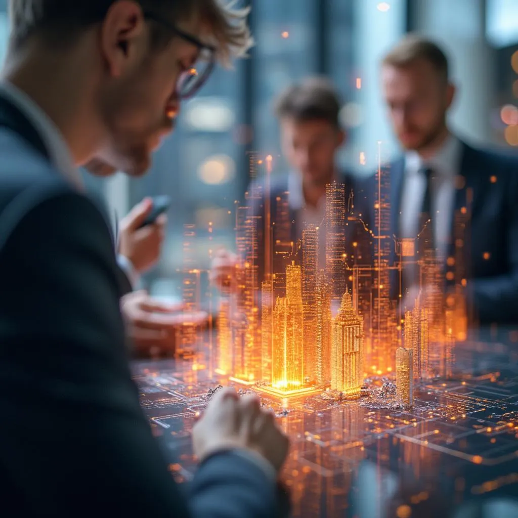 Equipo analizando gráficos financieros modernos